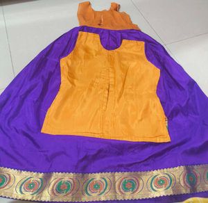 Vibrant Ethnic south indian long dress with jacket