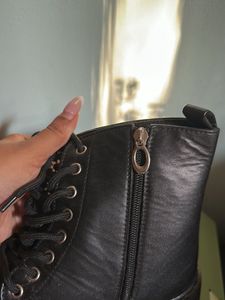 Black Lace-Up Ankle Boots
