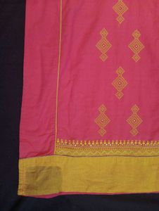 Women Pink Cotton Sequence Embroidered Kurti-S