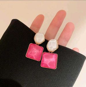 Pink &amp; White Statement Earrings