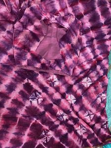 Pink & Purple Tie-Dye Sari Blouse Set