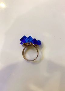 Stunning Blue Crystal Ring Adjustable