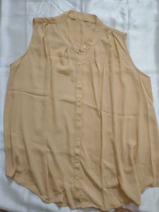 Sleeveless Peach Blouse