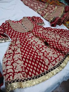 Red Floral Kurta with Trouser