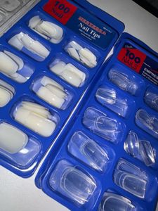 Set of 200+ 5 press on Nail Tips with Glue