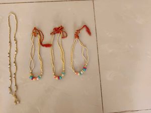 10 Pieces Assorted Beaded Haar Mala Necklaces