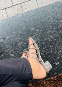 Sparkly Strappy Heeled Sandals party wear footwear