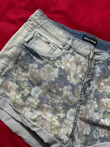 Floral Denim Shorts