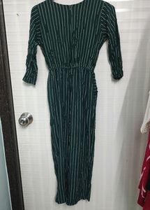 Green Striped Jumpsuit