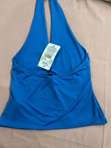 V-Neck Halter Ruched Top
