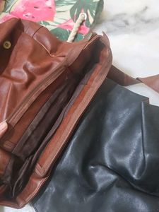Brown Faux Leather Backpack
