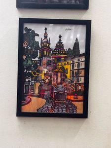 Framed Original Cityscape Drawing