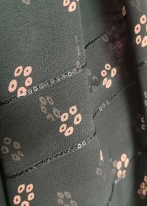 Elegant  Bandhani Sequins Green Blouse Piece