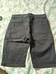 Black Distressed Denim Shorts