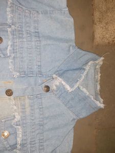 Stylish Denim Jacket and Printed Top