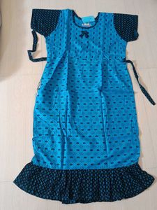 Blue Printed Cotton Nightgown