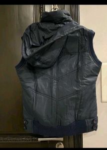 Navy Blue Sleeveless Padded Jacket