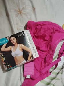 Vibrant Pink Comfort Bra and white ⚪