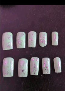 Customized Red &amp; Sea green Nails