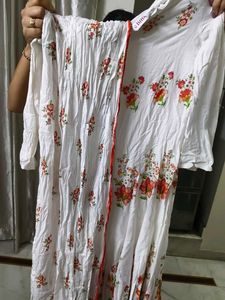 White Floral Kurta Set