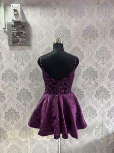 Stunning Purple Embellished Party Dress