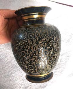 Antique Floral Engraved Vase