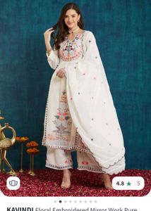 Embroidered White Salwar Kameez Set