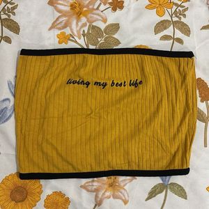 Yellow "Living My Best Life" Tube Top