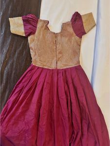 Elegant Maroon &amp; Gold Gown