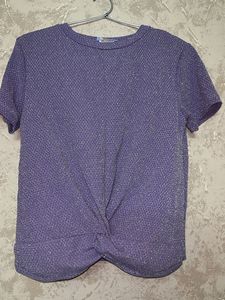 Sparkly Purple Twist Front Top