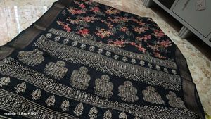 Elegant Black Floral Saree