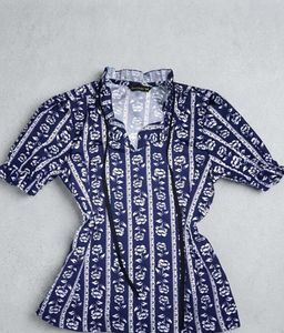 Blue Floral Print Kurta