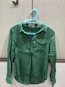 Stylish Green Long Sleeve Tunic