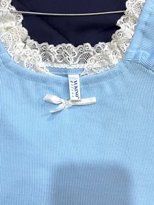 Sweet Blue Puff Sleeve Top