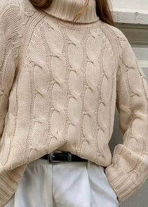 New with tag Cream Cable Knit Turtleneck Sweater
