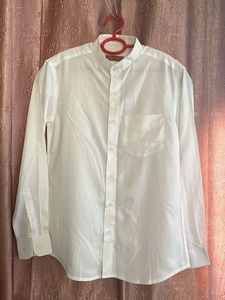 Classic White Mandrain Collar Kurta Shirt