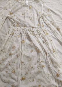 Sheer Star Print Mini Dress