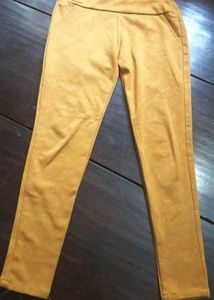 Mustard Yellow Patterned Pants