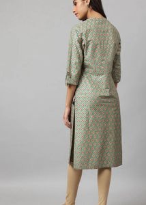 Green Printed Kurta