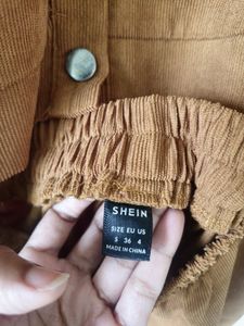 Stylish Brown Corduroy Cropped Jacket