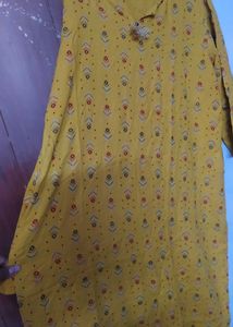 Yellow Kurta with Ethnic Print