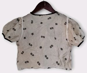 Cute Floral Bow Crop Top