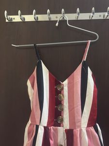 Striped Button-Front Midi Dress