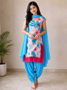 Floral Print Kurta Set with Dupatta