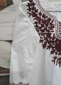 Embroidered White Kurta