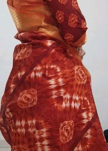Brown 🤎 Tie-Dye Saree