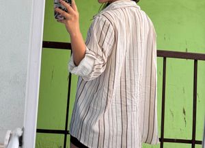 Chic Striped Oversized Shirt