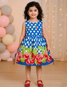 Blue Cherry Polka Dot Frock