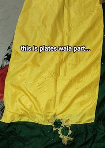 Elegant Emerald Green And yellow Embroidered Saree
