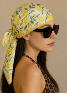 Lemon Print Head Scarf